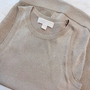 Michael Kors Tan Crew Neck Beach Cover Classic Knit